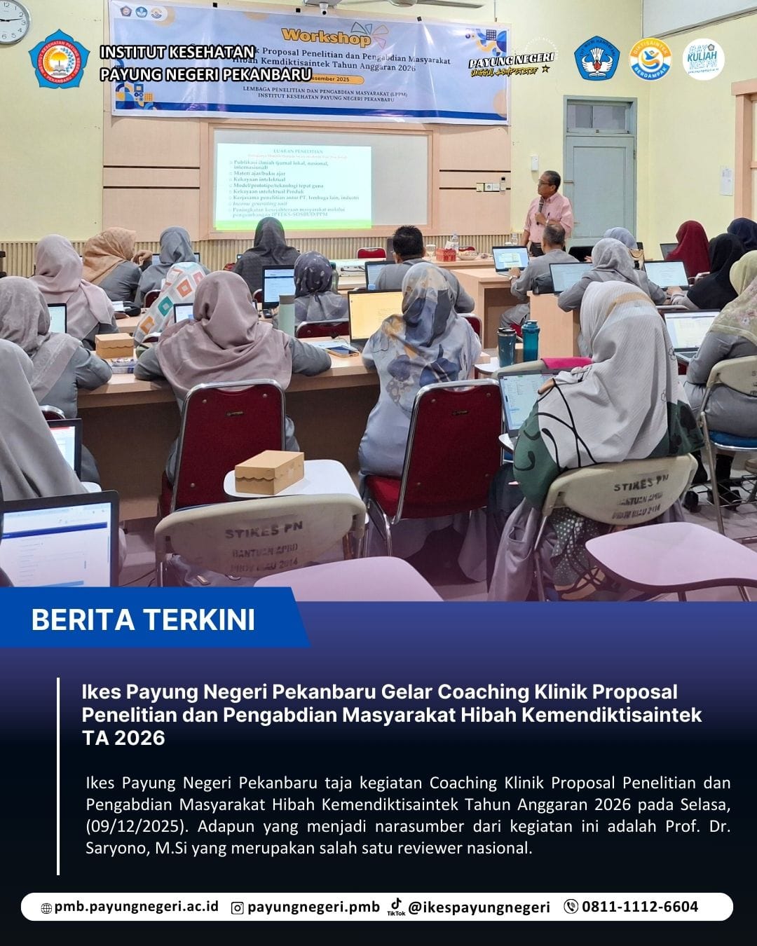 Ikes Payung Negeri Pekanbaru Gelar Coaching Klinik Proposal Penelitian dan Pengabdian Masyarakat Hibah Kemendiktisaintek TA 2026